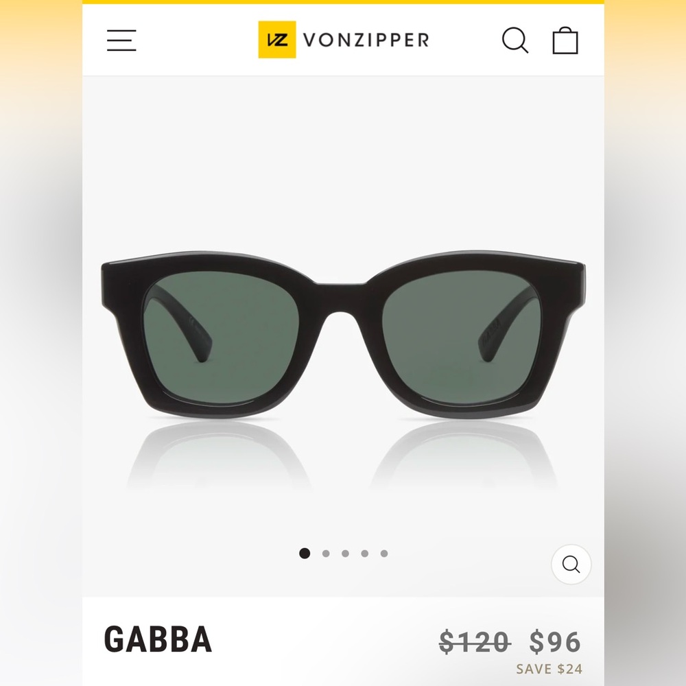 Von Zipper Gabba style Medium Width Black Sunglasses- Unisex-New